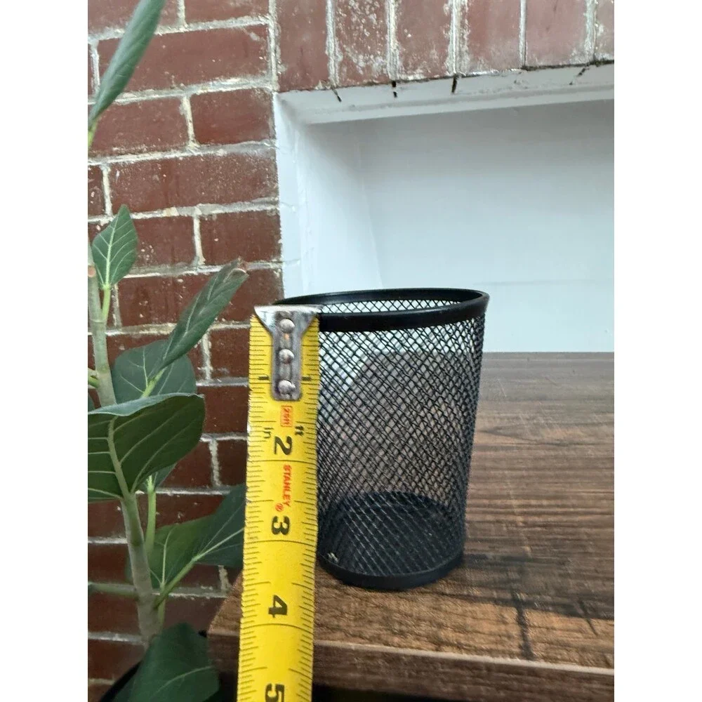 Small wire metal pencil cup holder